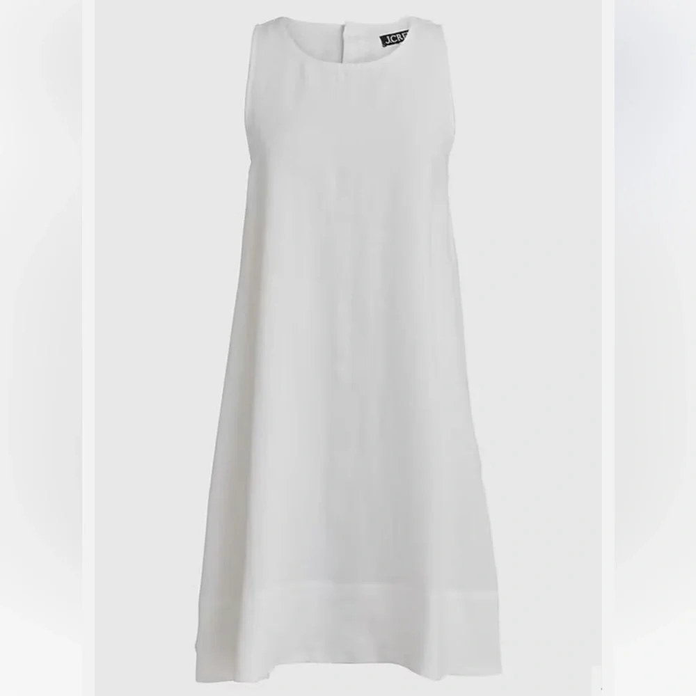 J.Crew Maxine Button Back Linen Shift Dress, White - Picture 3 of 6